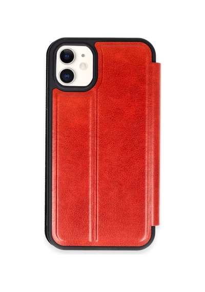 Apple Uyumlu  iPhone 11 Kılıf Flip Cover Kırmızı