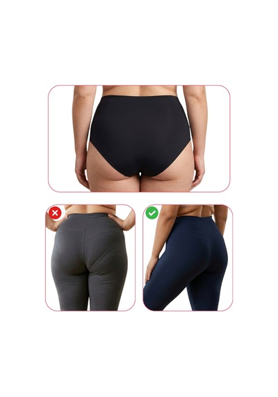 Alya Underwear Kadın Dikişsiz Külot Lazer Kesim Yüksek Bel İz Yapmayan Büyük Beden Hayalet Külot İzbırakmaz 6'lı Paket Siyah