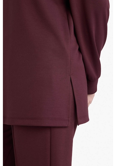 Defacto Regular Fit Fermuarlı Yaka Uzun Kollu Tunik F5771ax26spbr475 Bordo-br475