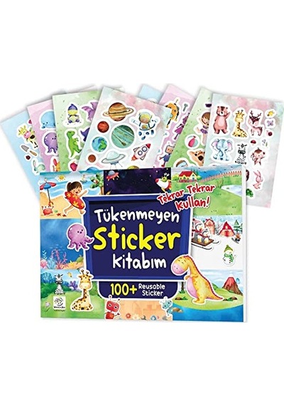 Tükenmeyen Sticker Kitabım 100+ Tekrar Tekrar Kullanılabilen Sticker Abanoz