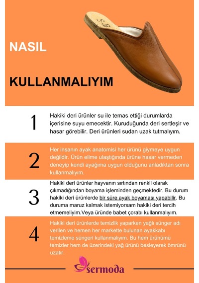 Sermoda Hakiki Deri Terlik - Tabanı Kösele Terlik Antep Yemenisi Taba