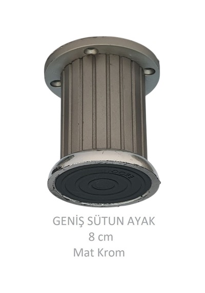 Plastik 8 Cm Geniş Sütun Ayak, Mat Krom Mat Krom