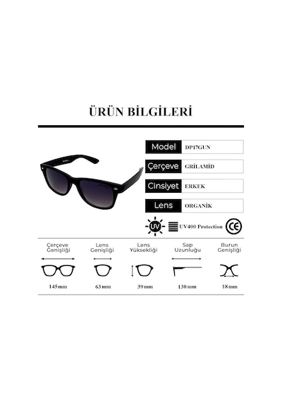 Della Pianto Dp17Gun Organik Camlı Uv400 Erkek Güneş Gözlüğü