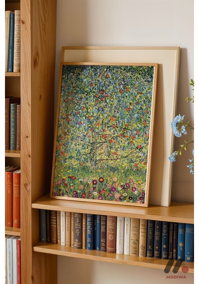 Gustav Klimt Çiçek Bahçesi, Ahşap Çerçeveli Duvar Tablosu - Sanatsever Hediyesi