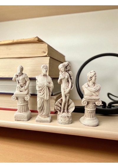 Sütunlu Yunan Mitolojik Biblo Heykel Set