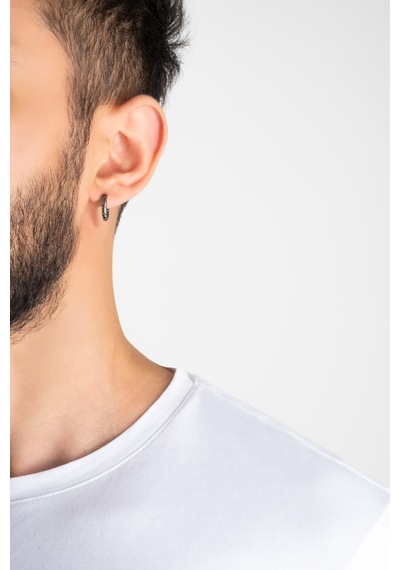 Etnik Stil Çelik Erkek Küpe Gümüş