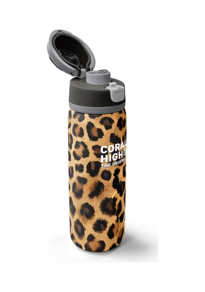 Coral High Kahverengi Leopar Desenli Pipetli Ve Direkt İçim Çelik Termos 800 Ml 38541 Bej - Kahverengi