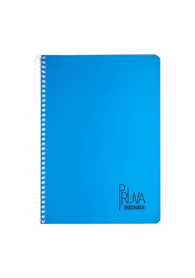 Pruva A4 Pet Spiralli Karton Kapaklı Defter 144 Yaprak - Çizgili - Mavi