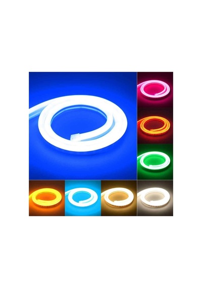 Neon Şerit Led Işık 3 Çip Rgb 5 Metre 220 Volt Karışık
