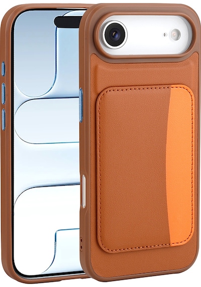 Apple     Uyumlu iPhone 17 Air Kılıf Kartlıklı Zore X-kart Silikon Kapak Turuncu