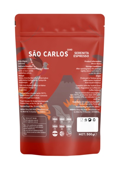 Serenita Espresso Çekirdek Kahve 500 Gr %100 Arabica Harmanı