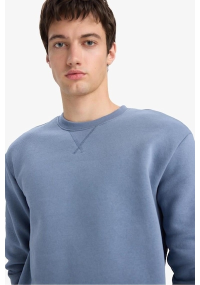 Defacto Regular Fit Bisiklet Yaka Basic Düz Kalın Sweatshirt T3777az25augr171 Gri