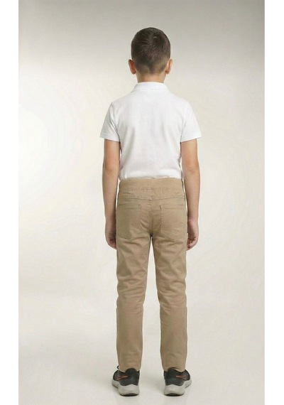 Nacar Store Çocuk Rıbana Bel Bej Canvas Okul Pantolonu Okula Dönüş