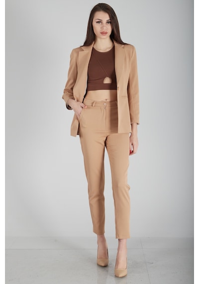 Feminist Camel Klasik Yaka Ceketli Takım 0106309.09 Camel