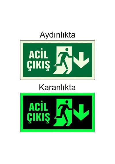 Fotolümen Fosforlu Aşağı Yön Levhası Yönlendirme Levhası