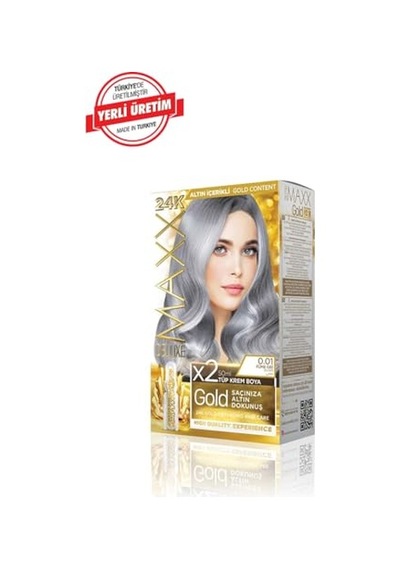 Maxx Deluxe Gold Serisi 24k Altın Parçacıklı Serum İle 1 Kutu 2 X 50 Ml Ve Geliştiriciler Saç Boyası Füme Gri 0.01