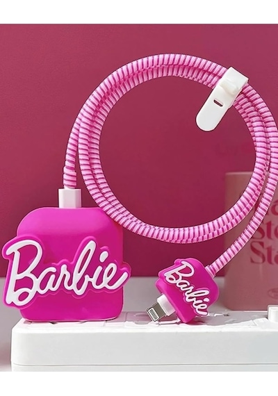 Iphone 18w/20w İle Uyumlu Barbie Şarj Kılıfı, Şarj Kablosu Örme Aparatı, Toparlayıcı, Kablo Koruyucu