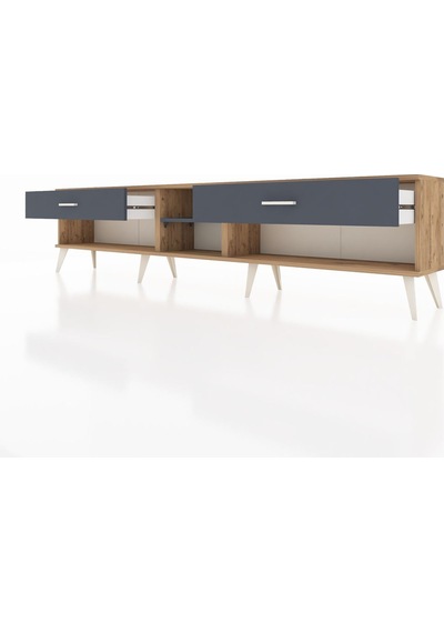 Arges Tv Ünitesi Tek Raflı 2 Çekmeceli 220x30x51 Çam-antrasit Antrasıt/antrasıt - Atlas Çam Arges Tv Ünitesi Tek Raflı 2 Çekmeceli 220x30x51 Çam-antrasit Antrasıt/antrasıt - Atlas Çam