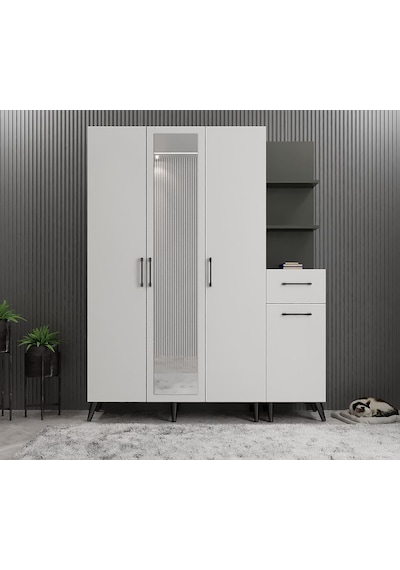 Açelya Portmanto Vestiyer Ayakkabılık Fb - M3 Montaj Dahil 160 Cm