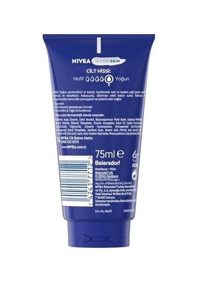Nıvea Yoğun Nemlendirici El Kremi 72 Ml, Hızlı Emilir, Hyaluronik Asit,badem Yağı, Kuru Ciltler