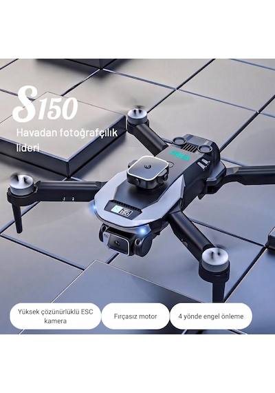 Piha S150 Drone Fırçasız Motor 2batarya ile 30DAKIKA Uçuş Süresi 1080P Hd Hareketli Kamera Engelden Kaçınma Modu