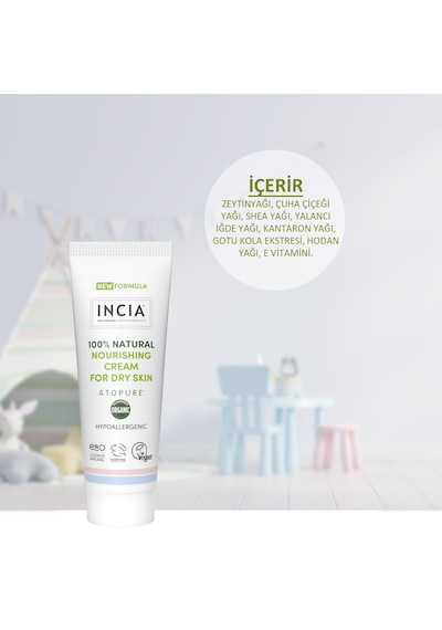 Incıa Atopure %100 Doğal Atopiğe Eğilimli Ciltler İçin Krem Çok Kuru Ciltler İçin Yalancı İğde Yağı 60 Ml