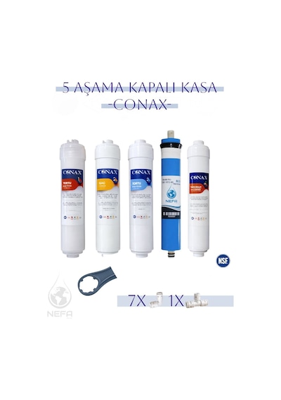 Conax Ve Tüm Kapalı Kasalar ile Uyumlu 5 Aşama İnline Filtre Seti