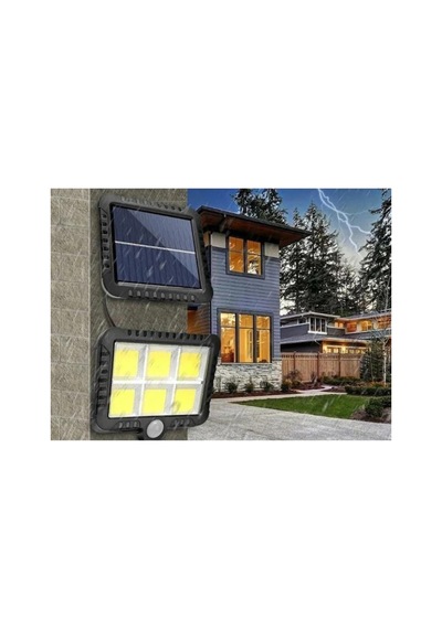 Güneş Enerjili 2'li Cob Led Projektör Lamba Seti Solar Hareket Sensörlü Dış Mekan Aydınlatma