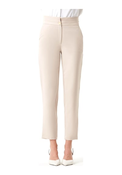Mizalle Kat Kemerli Bej Pantolon Bej