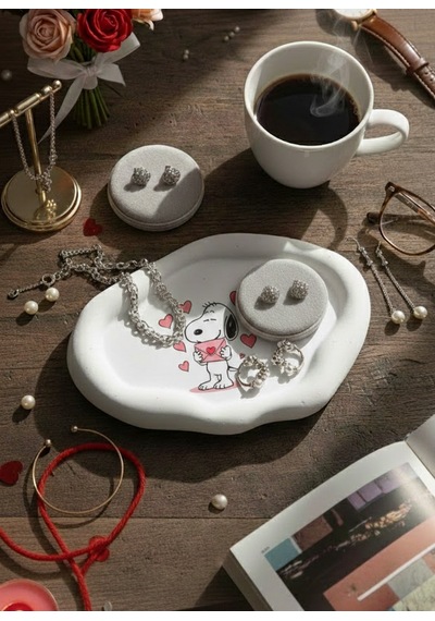 K42design Snoopy "sevgi Mektubu" Temalı El Yapımı Dekoratif Takı Ve Sunum Tepsisi 1
