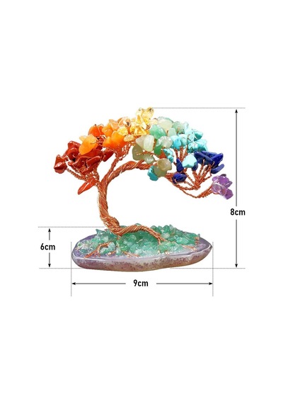 Valkyrie 7 Çakra Reiki Para Ağacı Doğal Kristal Taş Dekor, Enerji Dengeleme, Feng Shui, Şans Ve Pozitif Enerji