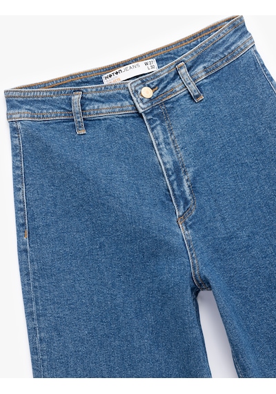 Koton Yüksek Bel Rahat Kesim Geniş Paça Pamuklu Jean Pantolon - Culotte Jeans Koyu İndigo 6wal40013md Dark Indigo Koton Yüksek Bel Rahat Kesim Geniş Paça Pamuklu Jean Pantolon - Culotte Jeans Koyu İndigo 6wal40013md Dark Indigo