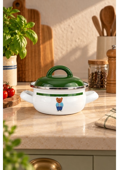 Bernardo Harmony Emaye Mini Pot 12 Cm Siyah