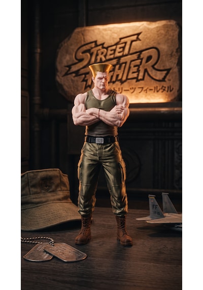 Street Fighter Guile Figür - Özel Tasarım 3d Askeri Oyuncak Heykel Biblo Oyun Odası Dekoru