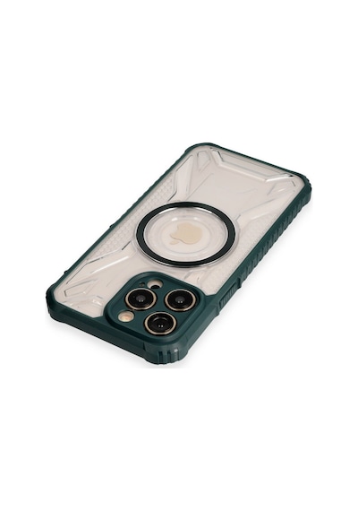 Apple iPhone Uyumlu  14 Pro Uyumlu Kılıf Prag Magneticsafe Kapak - Koyu Yeşil