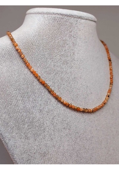 Güneş Taşı 3mm Kolye (Sabit Klipsli) Altın