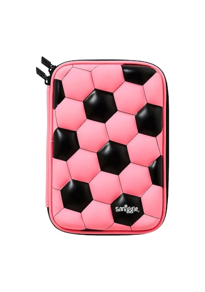 Smiggle Futbol Topu Kabartma Desenli Çift Taraflı Kalem Kutusu Pembe