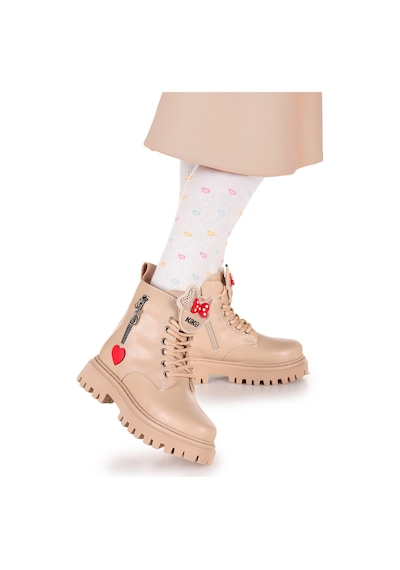 Kiko Kids Bella Günlük Fermuarlı Kız Çocuk Bot Ayakkabı Ten Ten Ten Rengi