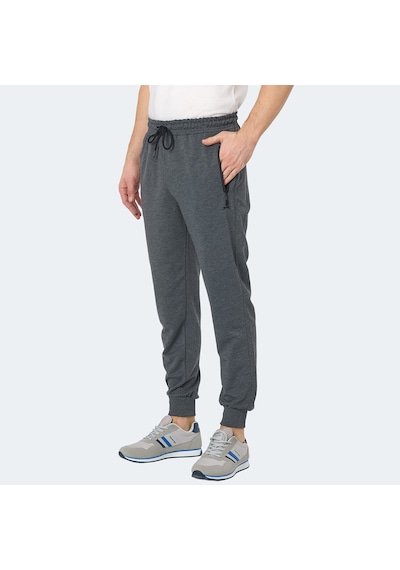 Slazenger NEAL KTN Erkek Fermuar Cepli Koyu Gri Eşofman Altı