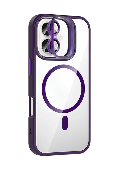 İphone 17 Kılıf Standlı Ve Kamera Lens li Wireless Şarj Özellikli Ultra Lüks Kapak