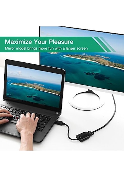 Displayport Erkek To Vga Dişi Görüntü Dönüştürücü Siyah