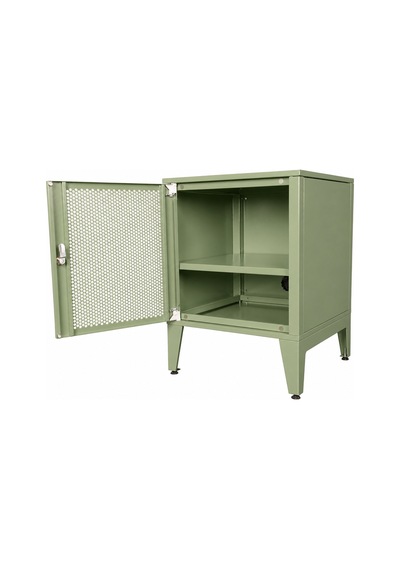 Alfafonet Ziglat Serisi Kilitli Metal Home Office Dolabı %70 Perfore Kapaklı Yeşil Ral 6018 450x600x450 Mm