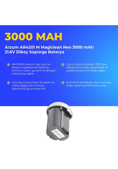 Arzum Ar4201 M Magiclean Neo 3000 Mah 21.6v Dikey Süpürge Batarya