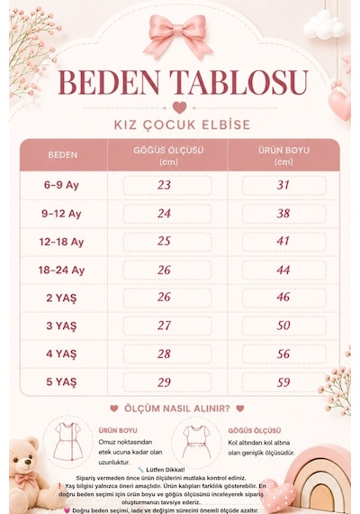 Cantoy Kız Bebek Lale Figürlü Premium Tül Elbise Ekru