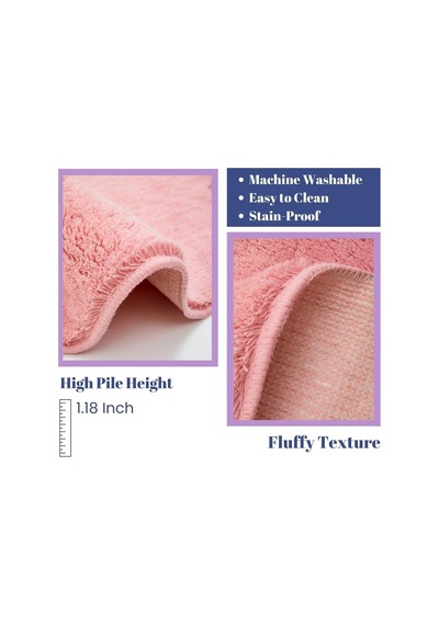 I Love You Pembe Kalp Halı 88,9 Cm, El Dokuma Krom Kalpler Sevimli Banyo Paspası, Havalı Mutfak Halıları, Kaymaz Ba Çok Renkli