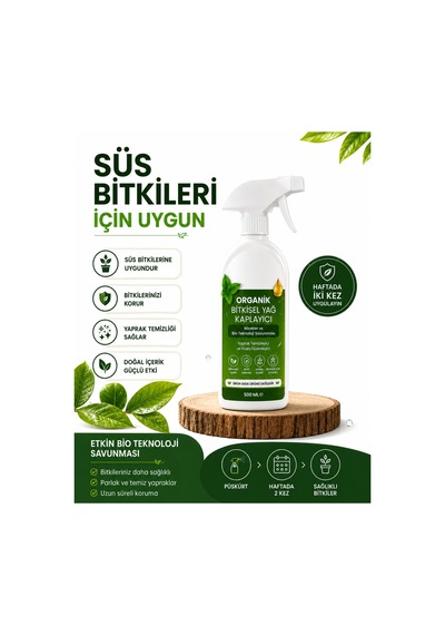 Organik Koruyucu Sprey Süs Bitkileri İçin 500 Ml Yaprak Temizleyici Bitki Bakım Spreyi