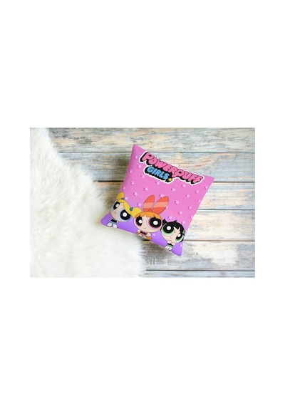 Powerpuff Girls Desenli Kare Yastık Kılıfı Çok Renkli