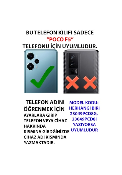 Poco F5 Uyumlu Minik Kır Çiçekleri Baskılı Silikon Kılıf