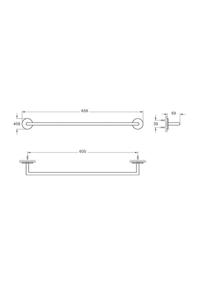 Vitra Vitra Origin A44897 Havluluk, 60 Cm, Krom