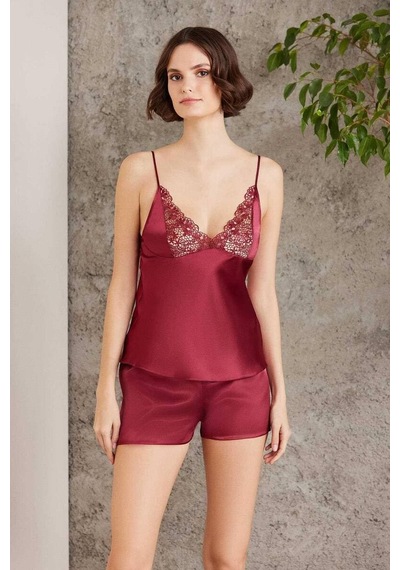 Pierre Cardin 6 Lı Saten Gecelik Çeyiz Takım Bordo